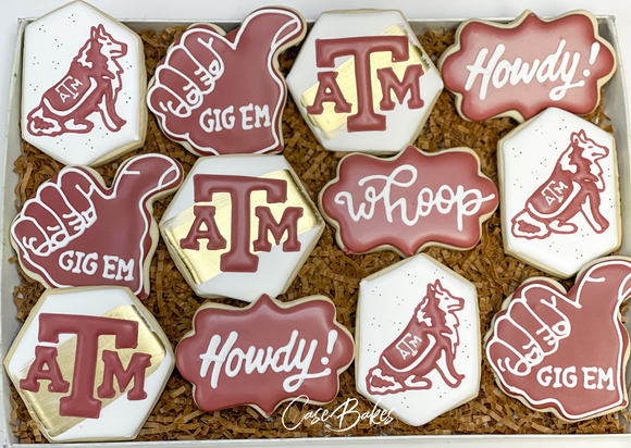 A&M School Themed Sugar cookies - 1 dozen