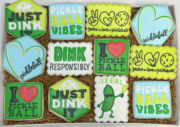 Pickleball theme sugar cookies - 1 Dozen