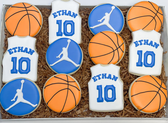 Basketball Birthday theme sugar cookies - 1 Dozen