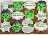 Hulk Birthday theme sugar cookies - 1 Dozen
