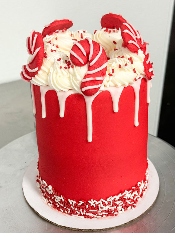 Candy Cane Theme decorated Cake