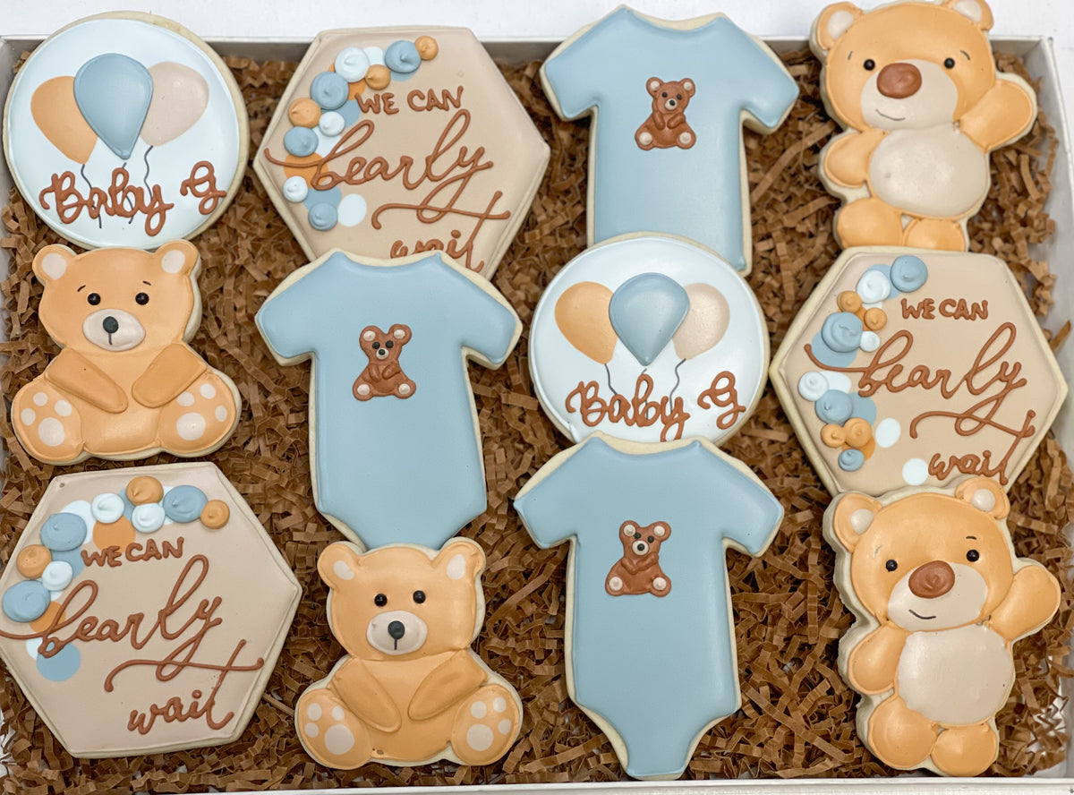 Popular Bear Baby Shower Cloud set cookies