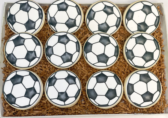 Soccer themed Sugar cookies -1 Dozen
