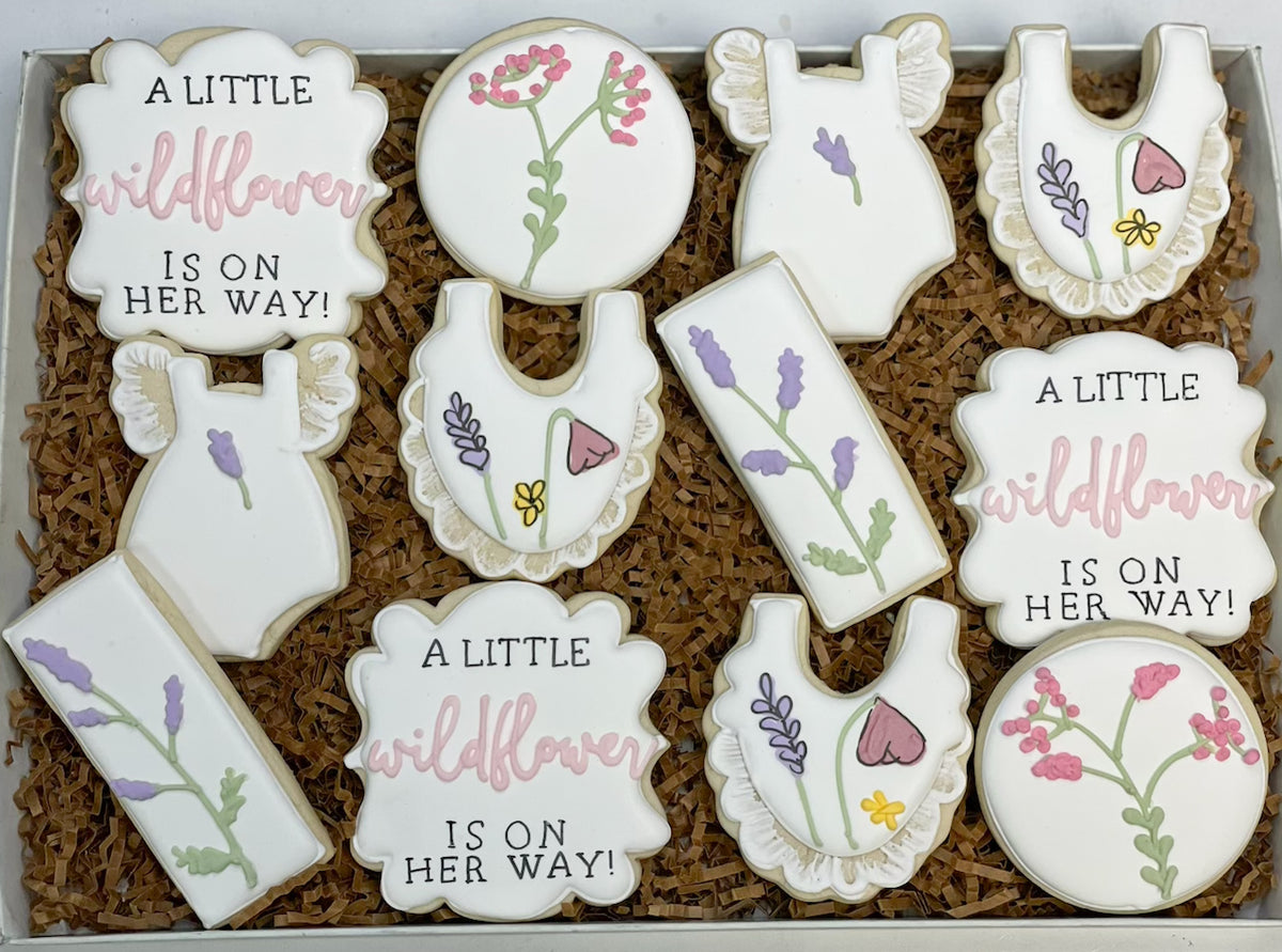 Popular Girl's Baby Shower Decorated Sugar Cookies-1 dozen