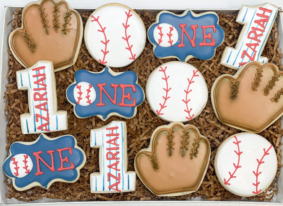 Baseball Birthday Sugar Cookies (2) - 1 dozen