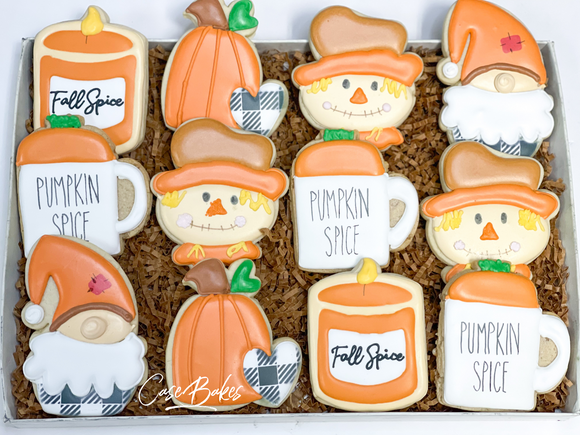 Fall Theme sugar cookies - 1 Dozen