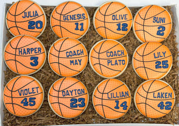 Basketball Favors Themed Sugar cookies - 1 dozen