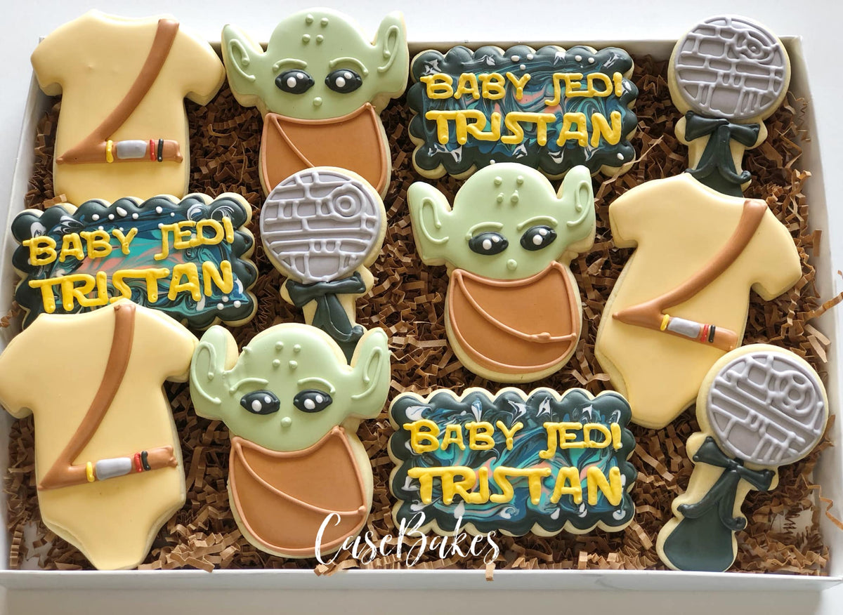 Baby Yoda Baby Shower 1 Dozen casebakes cookies