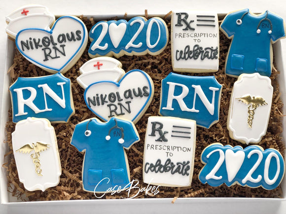 Graduation Nursing Cookies - 1 Dozen