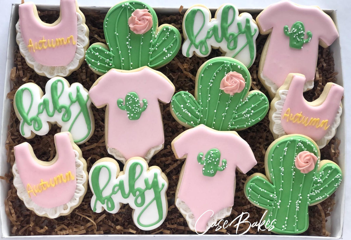 Cactus Baby Shower Cookies