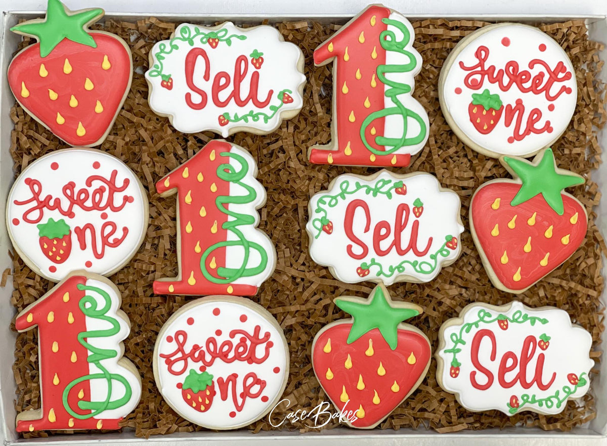 Sweet One newest Strawberry Decorated Cookies