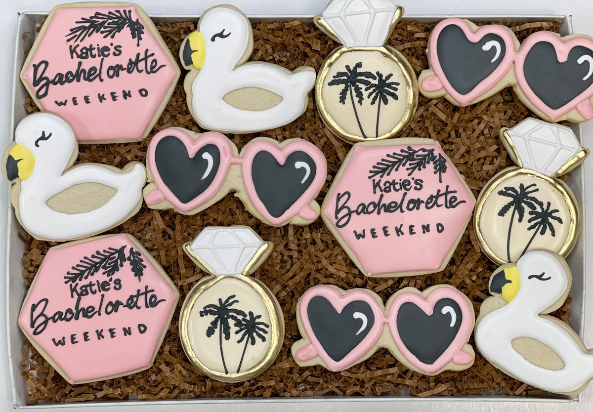 Summer Cookies - 1 Dozen (for pool party, beach party, hawaiian party, surf online party, baby shower, bridal shower, corporate gift, beach wedding