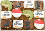 Birthday Fishing Hunting Sugar cookies - 1 Dozen