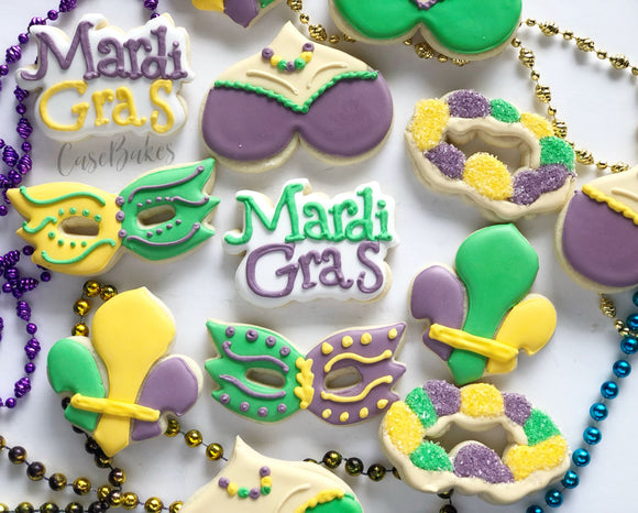 Mardi Gras - 1 dozen cookies - Regular size
