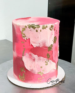 Pink and Gold spackle Cake
