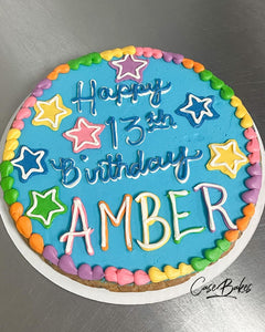 Bright Star birthday cookie cake