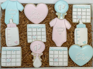 Gender Revel Baby shower theme sugar cookies - 1 Dozen