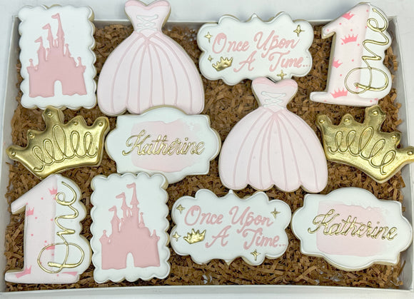 Princess birthday theme sugar cookies - 1 Dozen