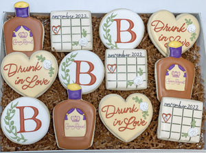 Drunk in Love Bridal Shower theme sugar cookies - 1 Dozen