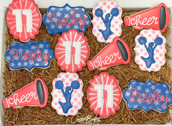 Cheer birthday themed Sugar Cookies - 1 Dozen
