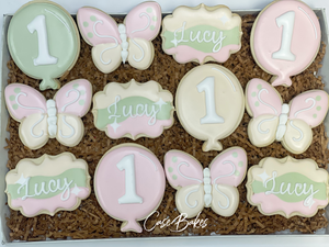 Butterfly Birthday sugar cookies (2)  - 1 Dozen