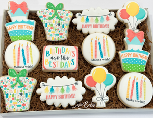 Birthday Printed sugar cookies - 1 Dozen