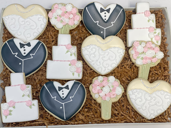 Wedding Themed Sugar cookies - 1 Dozen