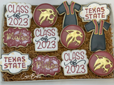 Texas State Graduation Sugar Cookies (002) - 1 Dozen