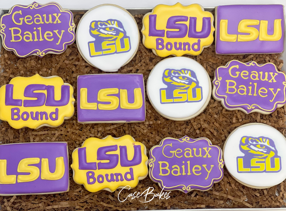LSU Bound theme Sugar cookies - 1 dozen
