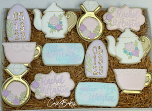 Tea party Bridal Shower Sugar cookies - 1 dozen