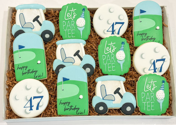 Golf Birthday Themed sugar cookies - 1 Dozen