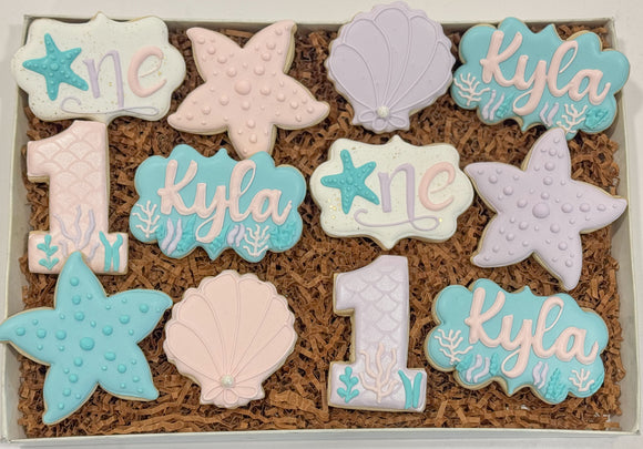 One-der the Sea Birthday themed sugar cookies - 1 Dozen