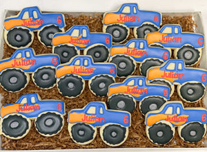 Monster truck birthday Sugar cookies - 1 Dozen