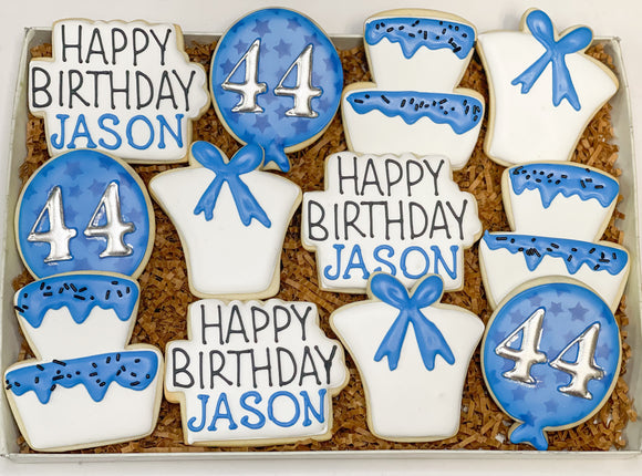 Generic Birthday theme sugar cookies - 1 Dozen