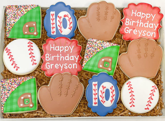 Baseball Birthday theme sugar cookies(1) - 1 Dozen