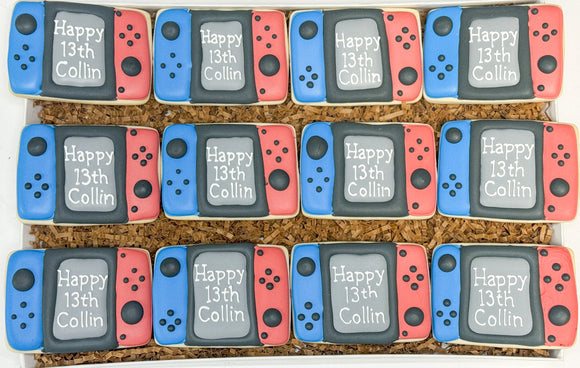 Nintendo switch birthday sugar cookies - 1 Dozen