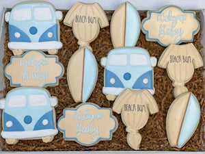 Beach Bum baby shower Sugar cookies - 1 Dozen