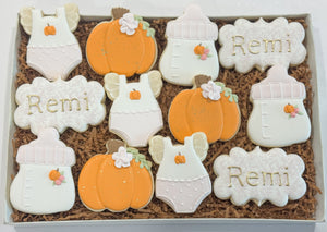 Girly pumpkin baby shower - Sugar cookies - 1 dozen