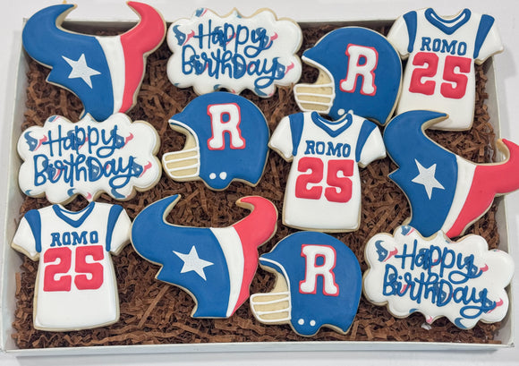 Texans Sports Birthday - Sugar cookies - 1 dozen