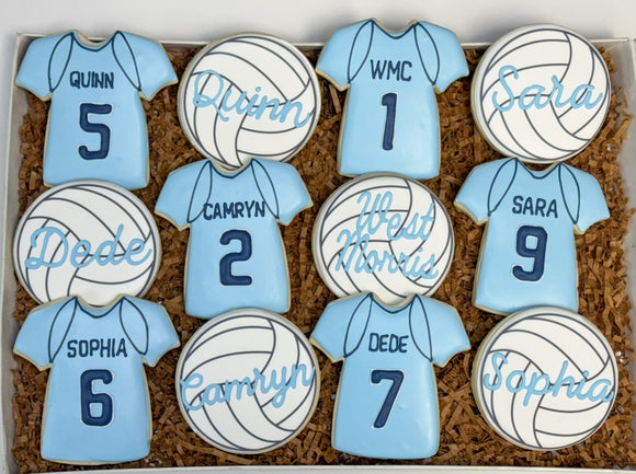 Volleyball themed Sugar Cookies - 1 Dozen