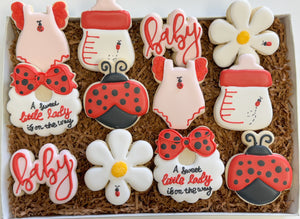Ladybug Baby shower sugar cookies - 1 Dozen