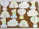 Up Up & Away Hot air ballon theme sugar cookies - 1 Dozen