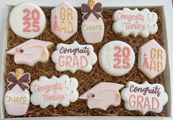 Girly Graduation sugar cookies - 1 Dozen