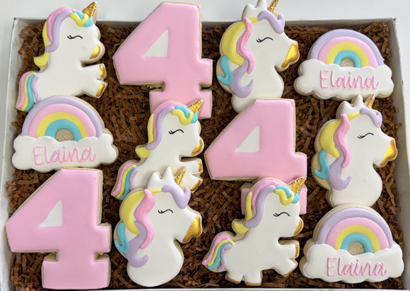 Unicorn birthday sugar cookies - 1 Dozen