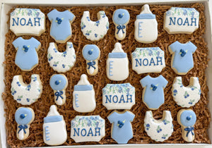 Blueberry Mini Baby shower sugar cookies - 2 Dozen