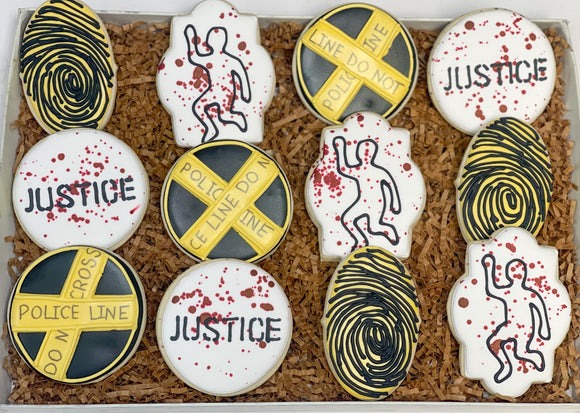 Crime Scene theme sugar cookies - 1 Dozen