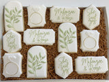 Modern Greenery Bridal Shower sugar cookies - 1 Dozen