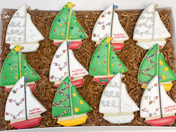 Boat Parade Christmas sugar cookies - 1 Dozen