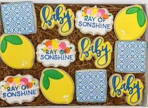 Lemon baby shower sugar cookies - 1 Dozen