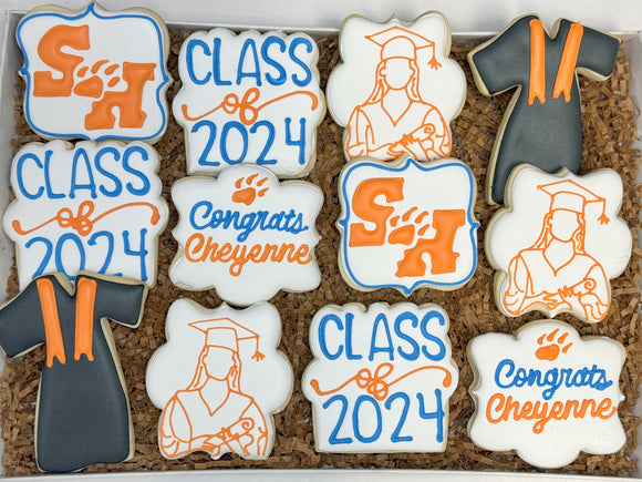 Sam Houston Graduation sugar cookies - 1 Dozen